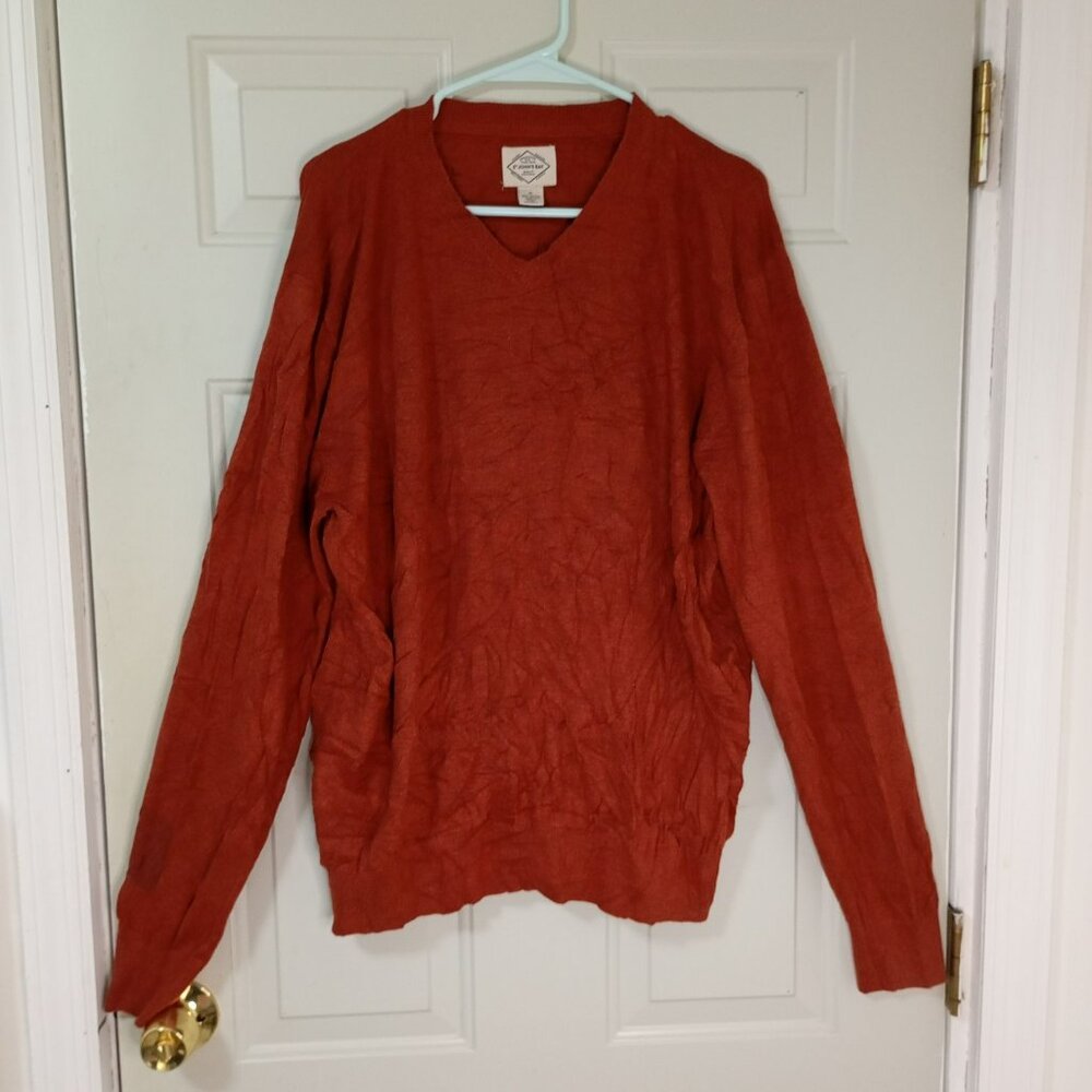 St. Johns Bay XL Copper V-Neck Sweater Men